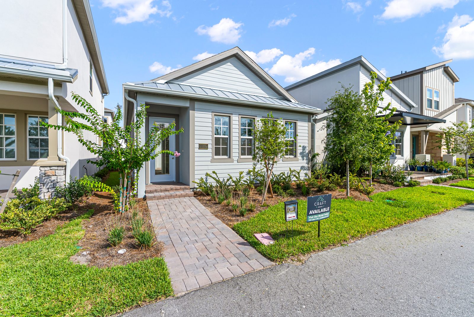 New construction home exterior in a Central Florida community