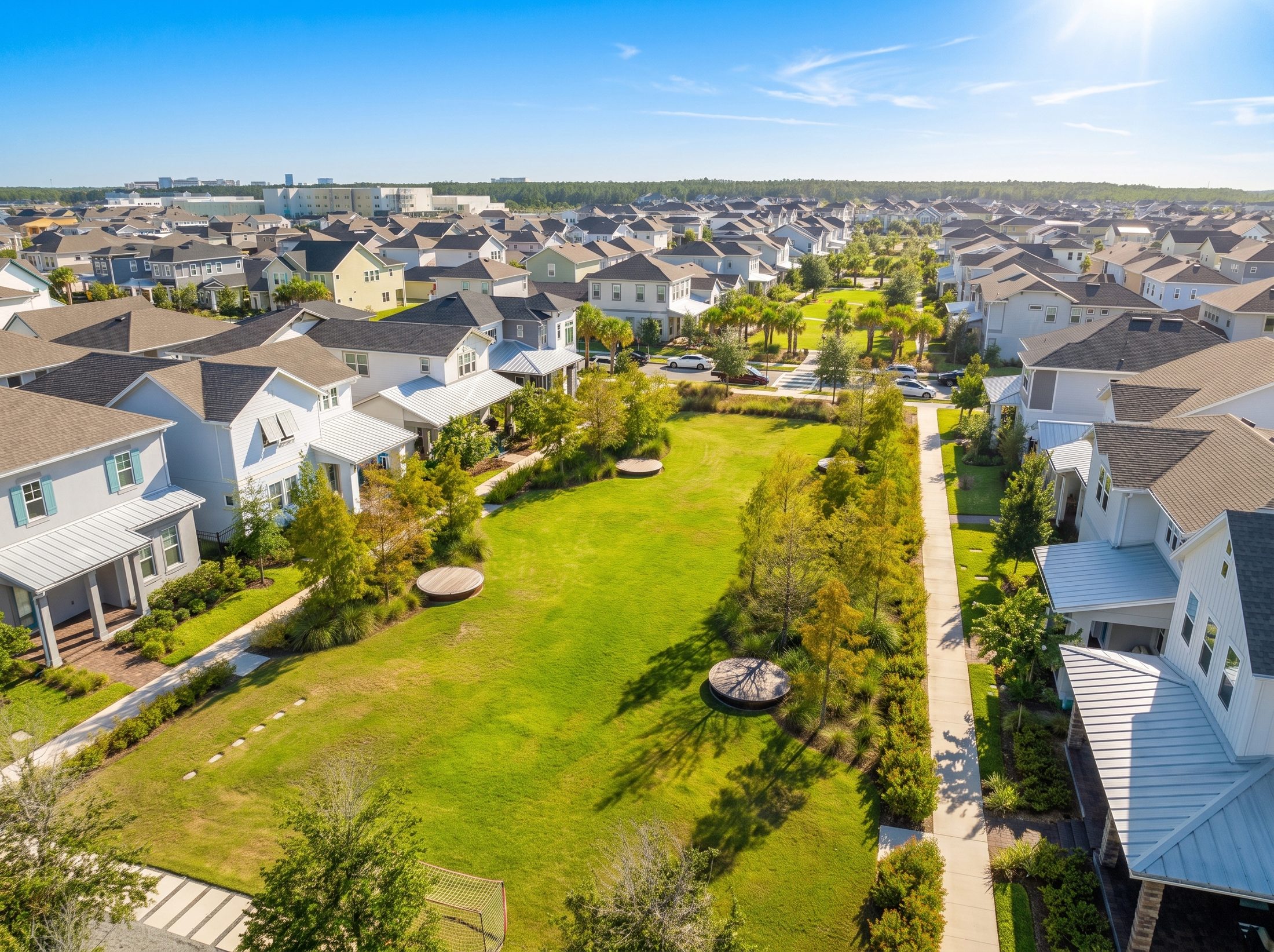 Aerial view of a Central Florida master-planned community