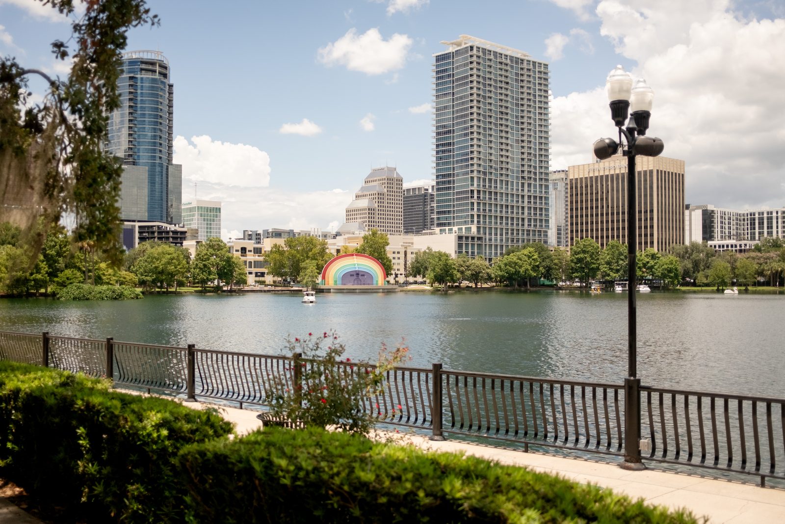 Downtown Orlando skyline from Lake Eola